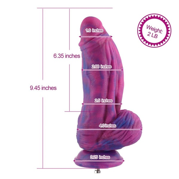 Фалоімітатор для секс-машин Hismith 9.45″ Silicone Fantasy Series Dildo, система кріплення KlicLok SO6214 фото