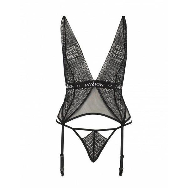 Напівпрозорий корсет Passion Exclusive MIRAJANE CORSET XXL/XXXL, black PS26409 фото