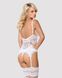 Сатиновий мереживний корсет Obsessive 810-COR-2 babydoll & thong L/XL, білий, корсет, танга SO7159 фото 10