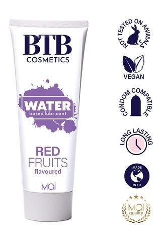 Змазка на водній основі BTB FLAVORED RED FRUITS з ароматом червоних фруктів (100 мл) SO7533 фото