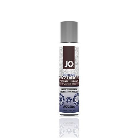 Охолоджувальна змазка-крем з кокосовою олією JO Coconut Hybrid COOLING (30 мл) біла SO1486 фото