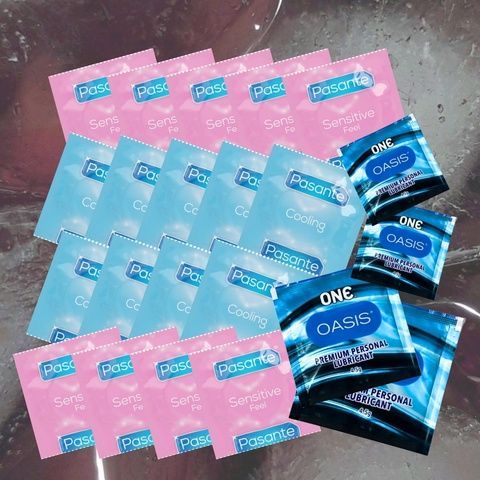 Набір Pasante Sensitive Feel &ndash; 9 шт., Pasante Cooling &ndash; 9 шт., ONE Oasis 4,5 г &ndash; 4 шт. MM1620 фото