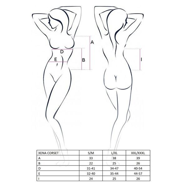 Корсет з пажами XENA CORSET white L/XL - Passion, трусики, квітковий узор, напівпрозорий EL14201 фото