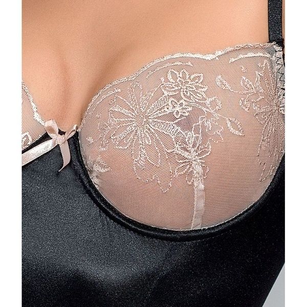 (SALE) Корсет з пажами LOTUS CORSET black L/XL - Passion Exclusive, трусики PS22913 фото