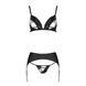 Комплект з екошкіри Passion MILEY SET XXL/XXXL, black, трусики, бюстгальтер, пояс для панчіх SO5773 фото 8