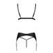 Комплект з екошкіри Passion MILEY SET XXL/XXXL, black, трусики, бюстгальтер, пояс для панчіх SO5773 фото 4