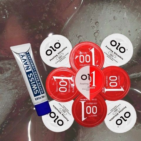 Набір "OLO Feeling Ultrathin 5 шт, OLO Розігріваючі 5 шт, Swiss Navy Water-Based (10 мл)" MM1212 фото