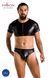 Комплект чоловічої білизни під латекс Passion 057 SET PETER XXL/XXXL Black, кроп-топ, стринги SO7635 фото 11