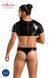 Комплект чоловічої білизни під латекс Passion 057 SET PETER XXL/XXXL Black, кроп-топ, стринги SO7635 фото 12