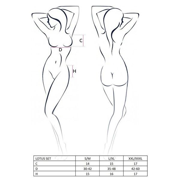 (SALE) Комплект білизни LOTUS SET cream XXL/XXXL - Passion Exclusive стрінги, ліф, спідниця-пояс для PS22927 фото