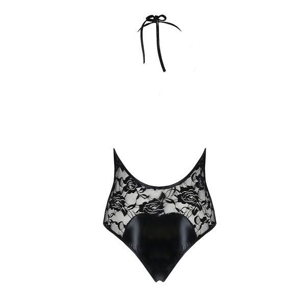 Боді з дуже глибоким декольте Passion DARYL BODY XXL/XXXL, black EL14803 фото