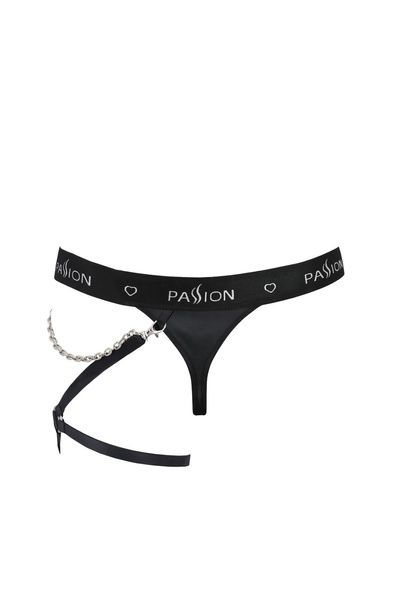 Чоловічі трусики танга з підв&rsquo;язкою Passion 058 THONG BILL L/XL Black SO7636 фото
