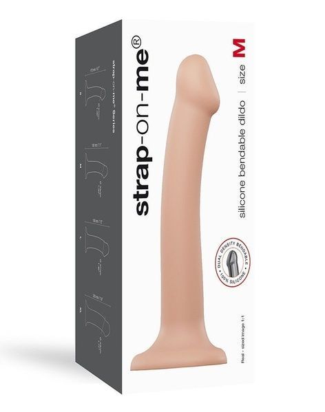Насадка для страпона Strap-On-Me Dual Density Dildo Flesh M (м`ята упаковка) SO2354-R фото
