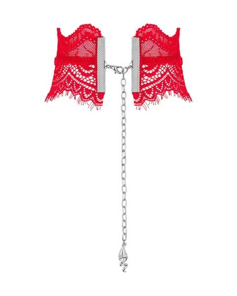 Широкий мереживний чокер Obsessive Bergamore choker, red SO7686 фото