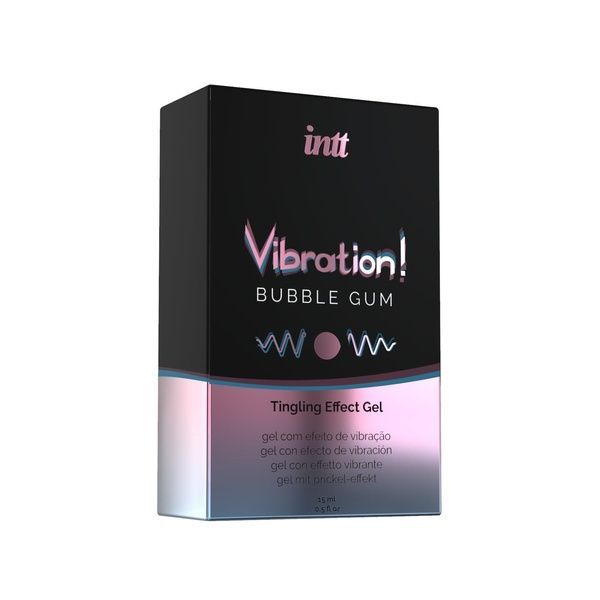 Рідкий вібратор Intt Vibration Bubble Gum (15 мл) EXTRA GREEN, дуже смачний, діє до 30 хвилин SO5411 фото