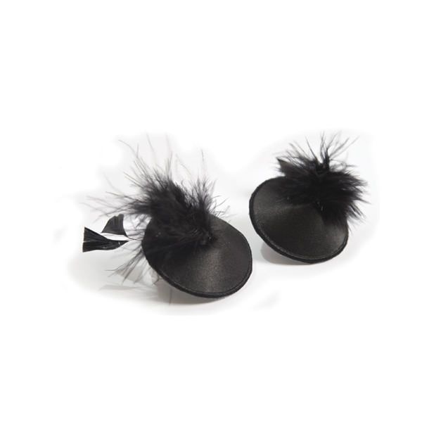 Пестіс - стикини Bijoux Indiscrets Burlesque pasties FEATHER, з пір`ям SO2669 фото