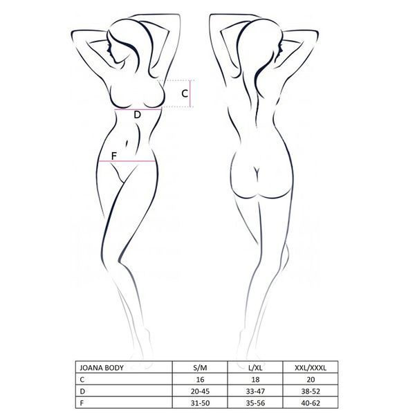 (SALE) Боді монокіні під латекс JOANA BODY black L/XL Passion EL15301 фото