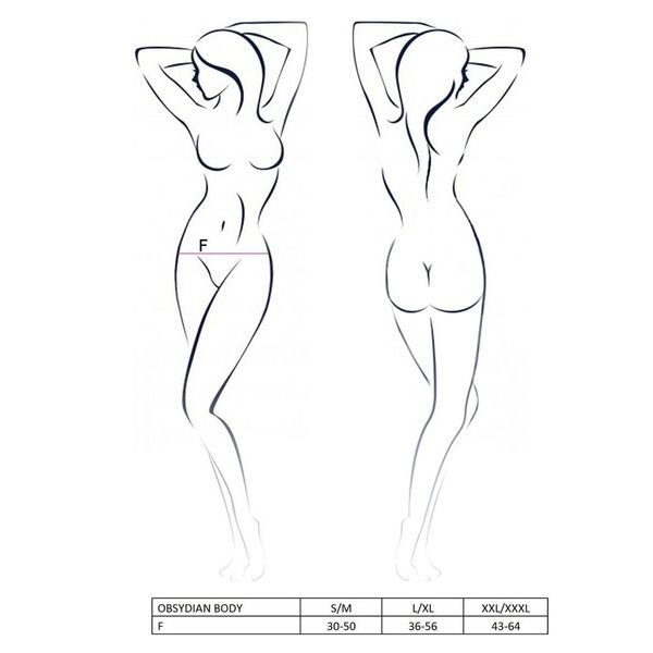(SALE) Боді монокіні OBSYDIAN BODY black XXL/XXXL - Passion EL14403 фото