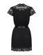 Сатиновий відкритий пеньюар на поясі Obsessive 810-PEI&ndash;1 peignoir black 2XL/3XL, чорний SO7162 фото 14