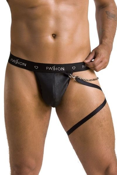 Чоловічі трусики танга з підв&rsquo;язкою Passion 058 THONG BILL S/M Black SO7637 фото
