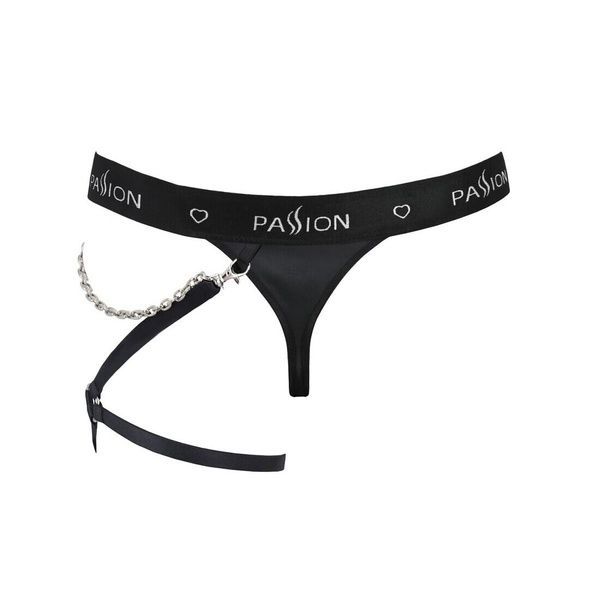 Чоловічі трусики танга з підв&rsquo;язкою Passion 058 THONG BILL S/M Black SO7637 фото