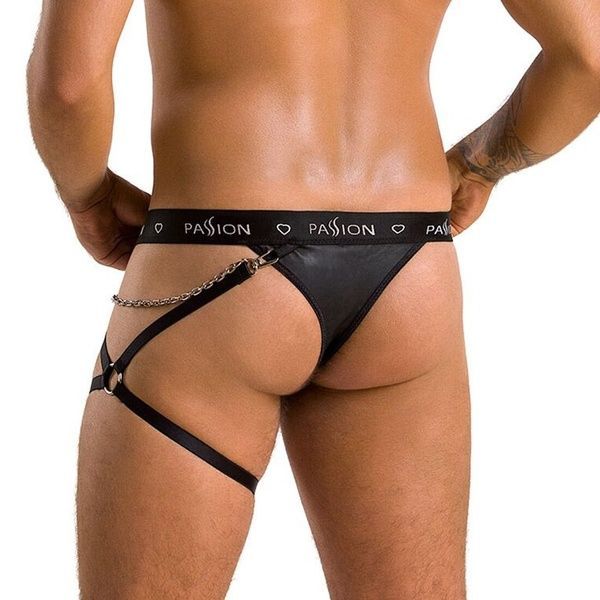 Чоловічі трусики танга з підв&rsquo;язкою Passion 058 THONG BILL S/M Black SO7637 фото