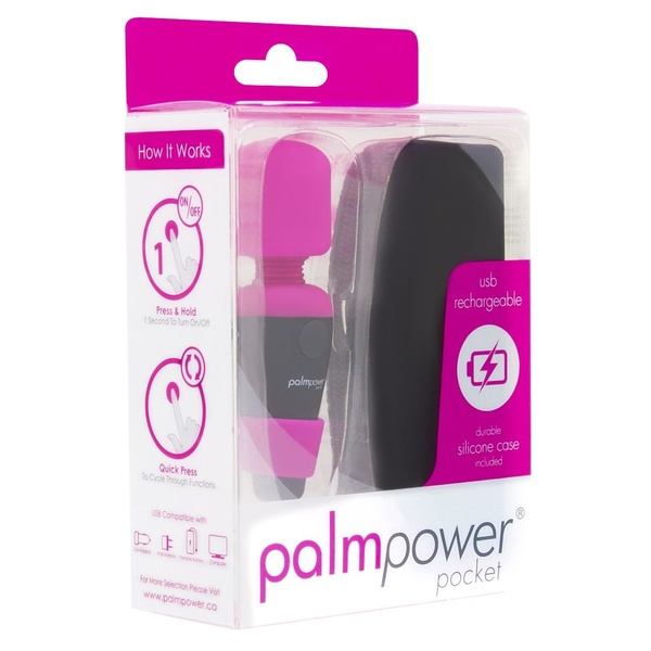 Міні вібромасажер PalmPower Pocket з чохлом на блискавці, водостійкий, перезаряджається, довжина 9 с SO2735 фото