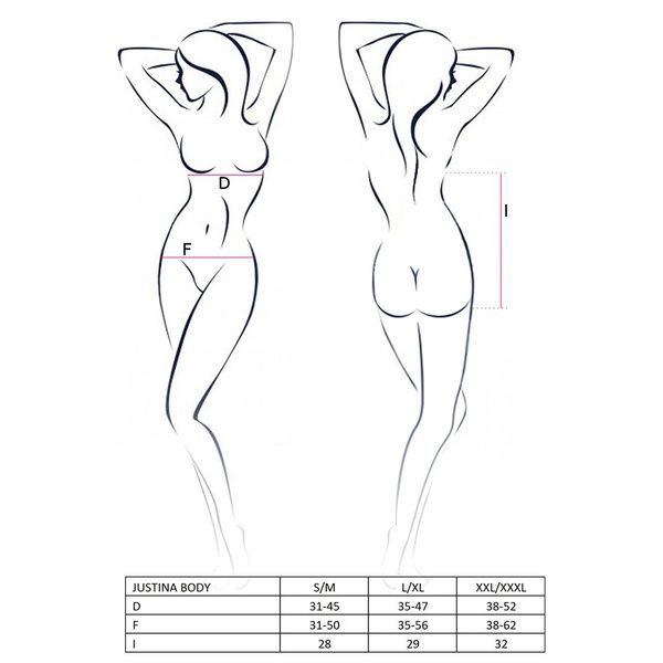 Боді монокіні з відкритими грудьми Passion JUSTINA BODY S/M, black EL15402 фото