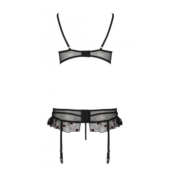 Сексуальний комплект з поясом для панчіх Passion LOVELIA SET L/XL, black SO4777 фото