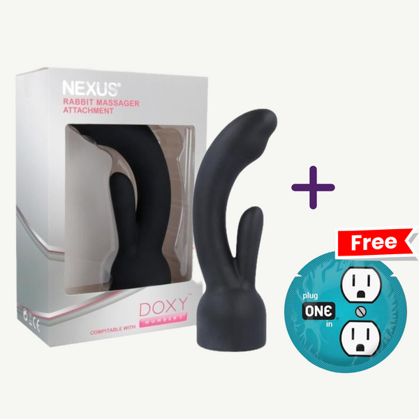 Насадка для вібромасажера Doxy Number 3 - Nexus Rabbit Massager у вигляді вібратора-кролика + 1 ONE Classic в подарунок M003070 фото