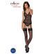 Корсет із пажами, трусики з ажурним декором та відкритим кроком Passion URSULA CORSET L/XL, black SO5835 фото 3