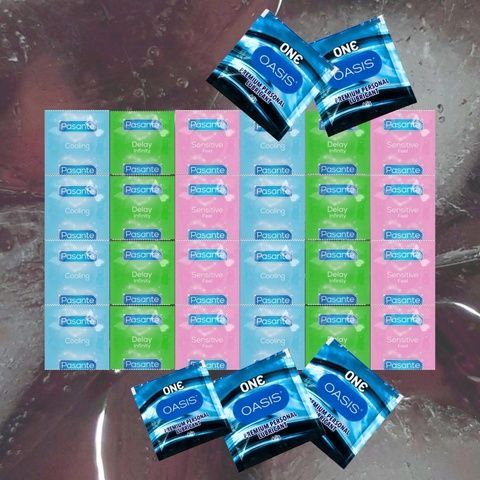 Набір Pasante Sensitive Feel &ndash; 8 шт., Pasante Delay Infinity &ndash; 8 шт., Pasante Cooling &ndash; 8 шт., ONE Oasis 4,5 г &ndash; 5 шт. MM1625 фото