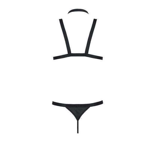 Комплект чоловічої білизни зі стреп Passion 039 SET ANDREW S/M Black, стринги, шлейки SO7589 фото
