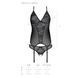 Корсет із пажами, трусики з ажурним декором та відкритим кроком Passion URSULA CORSET S/M, black SO5836 фото 6