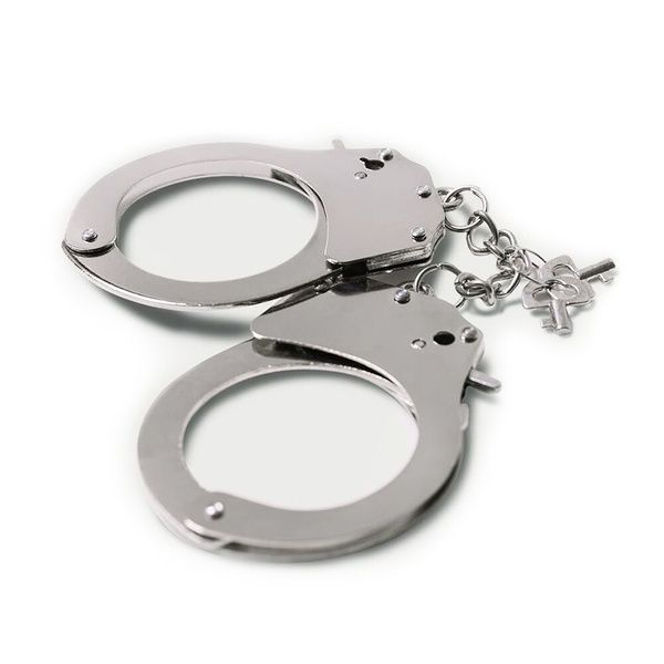 Наручники металеві Adrien Lastic Handcuffs Metallic (поліцейські) (м`ята упаковка) AD30400-R фото