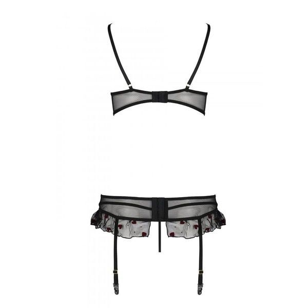 Сексуальний комплект з поясом для панчіх Passion LOVELIA SET XXL/XXXL, black SO4779 фото