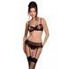 Сексуальний комплект з поясом для панчіх Passion LOVELIA SET XXL/XXXL, black SO4779 фото 1