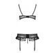 Сексуальний комплект з поясом для панчіх Passion LOVELIA SET XXL/XXXL, black SO4779 фото 6