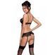 Сексуальний комплект з поясом для панчіх Passion LOVELIA SET XXL/XXXL, black SO4779 фото 9