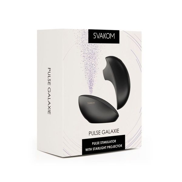 Вакуумний кліторальний смарт-стимулятор Svakom Pulse Galaxie Midnight Black, проєктор зоряного неба SO9678 фото