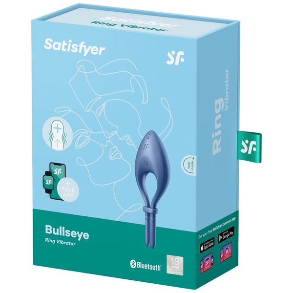 Ерекційне смарт віброкільце ласо з регулюванням розміру Satisfyer Bullseye Blue SO6120 фото