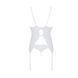 Корсет із пажами, трусики з ажурним декором та відкритим кроком Passion URSULA CORSET L/XL, white SO5838 фото 9