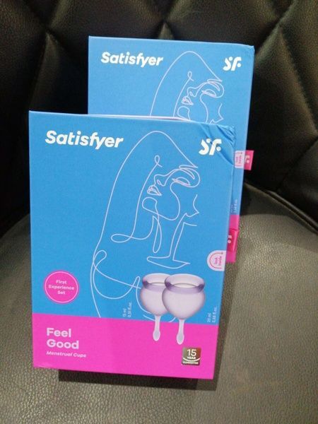 Набір менструальних чаш Satisfyer Feel Good (lila), 15мл та 20мл (м`ята упаковка) SO3586-R фото