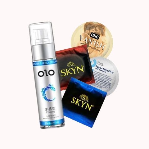 Комплект Skyn безлатексні + ONE латексні + OLO з гіауроновою змазкою &ndash; 17 шт (ультратонкі, безлатексні, з охолоджуючим лубрикантом) MM2551 фото