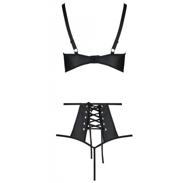Розпродаж!!! Комплект з екошкіри Passion Tamaris Set black XXL/XXXL, бюстгальтер та трусики SO5798 фото