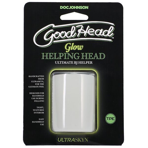 Мастурбатор Doc Johnson GoodHead Glow Helping Head, наскрізний, світиться в темряві SO9852 фото