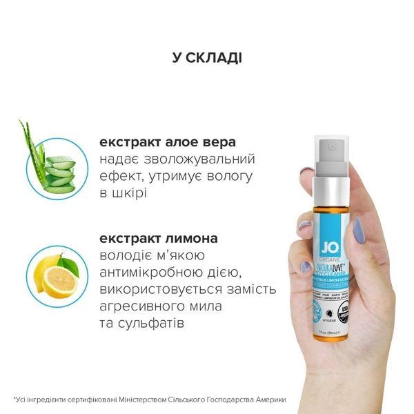 Розпродаж! Очищающий спрей System JO NATURALOVE - ORGANIC (30 мл) (термін 07.2023) SO1488-R фото