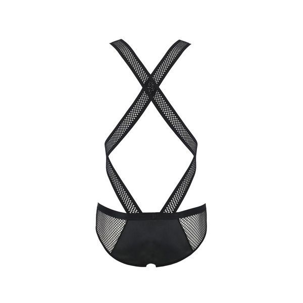 Чоловіче еротичне сітчасте боді Passion 045 VICTOR L/XL Black, екошкіра, сітка SO7606 фото