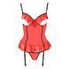 Корсет з відкритими грудьми CHERRY CORSET red S/M - Passion Exclusive, трусики, пажі, стрепи, оборки PS25505 фото 9