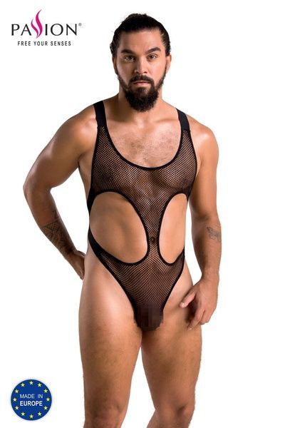 Чоловіче сітчасте боді Passion 040 LEON S/M Black, сітка, резинки SO7592 фото